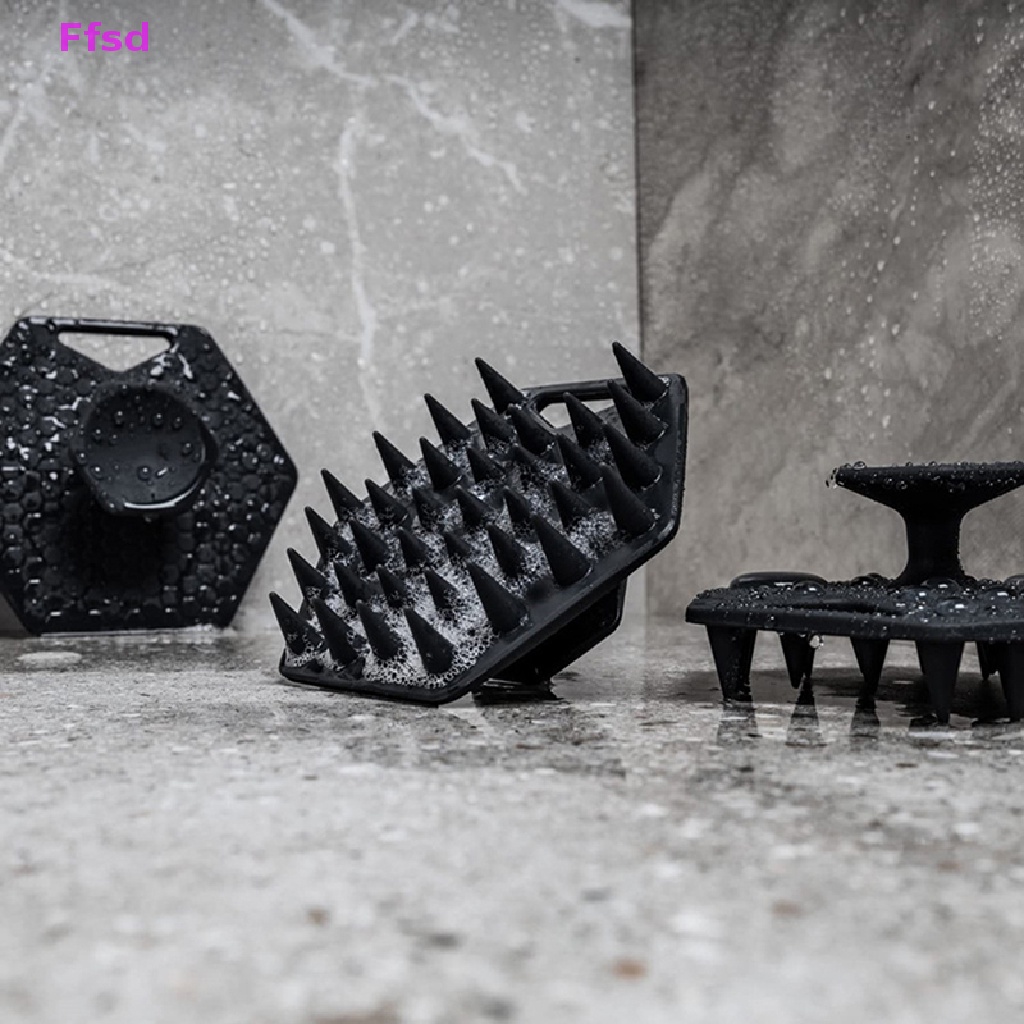 {Ffsd} Bàn Chải Tắm Silicone Polygonal Nhỏ Gọn Chăm Sóc Da Đầu * Bán Chạy