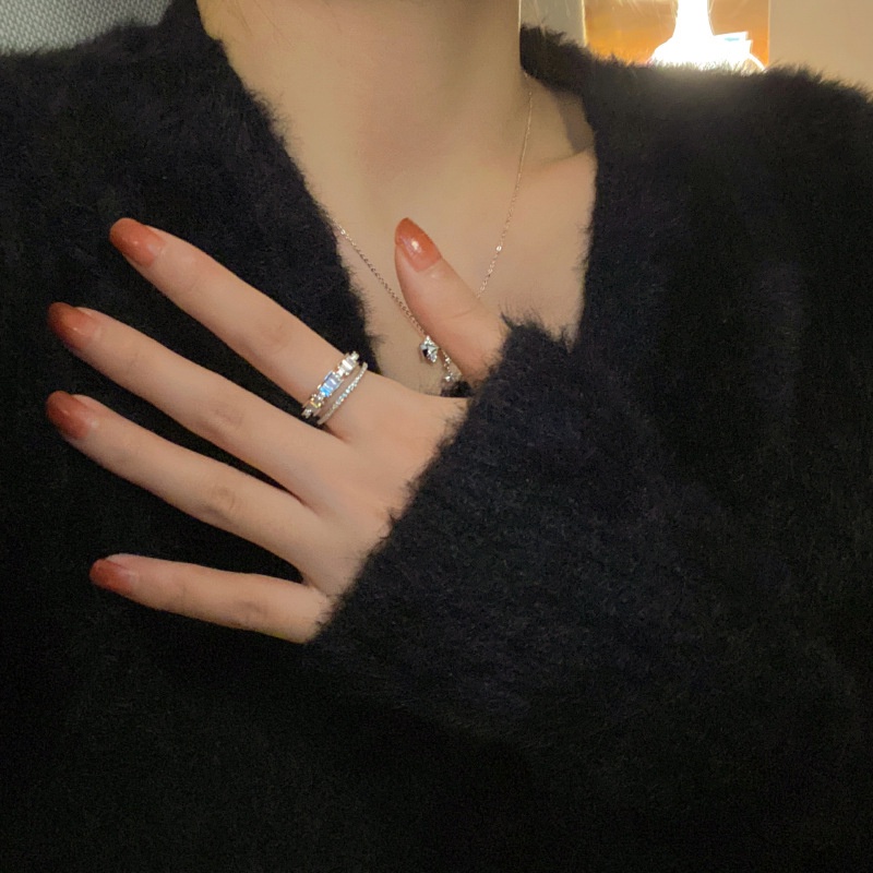 Nhẫn Nữ Mạ Bạc 2K Đính Đá Zircon Thanh Lịch