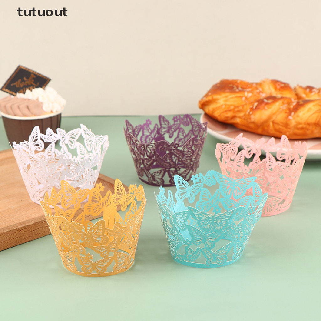 Bộ 10 Giấy Lót Bánh Cupcake Hình Bướm Xinh Xắn