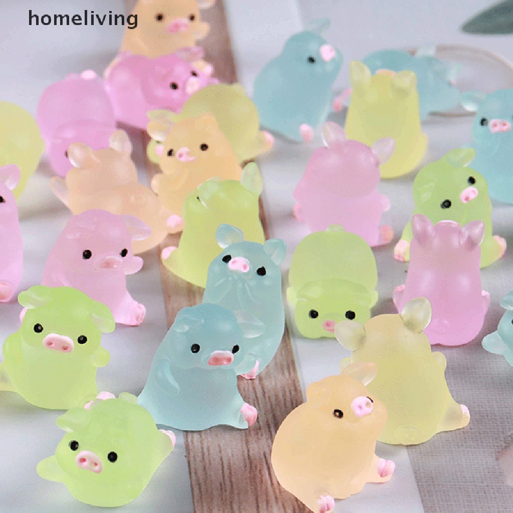 Bộ 10 Chú Heo Bằng Nhựa Dễ Thương Dùng Trang Trí Điện Thoại Sổ Tay DIY