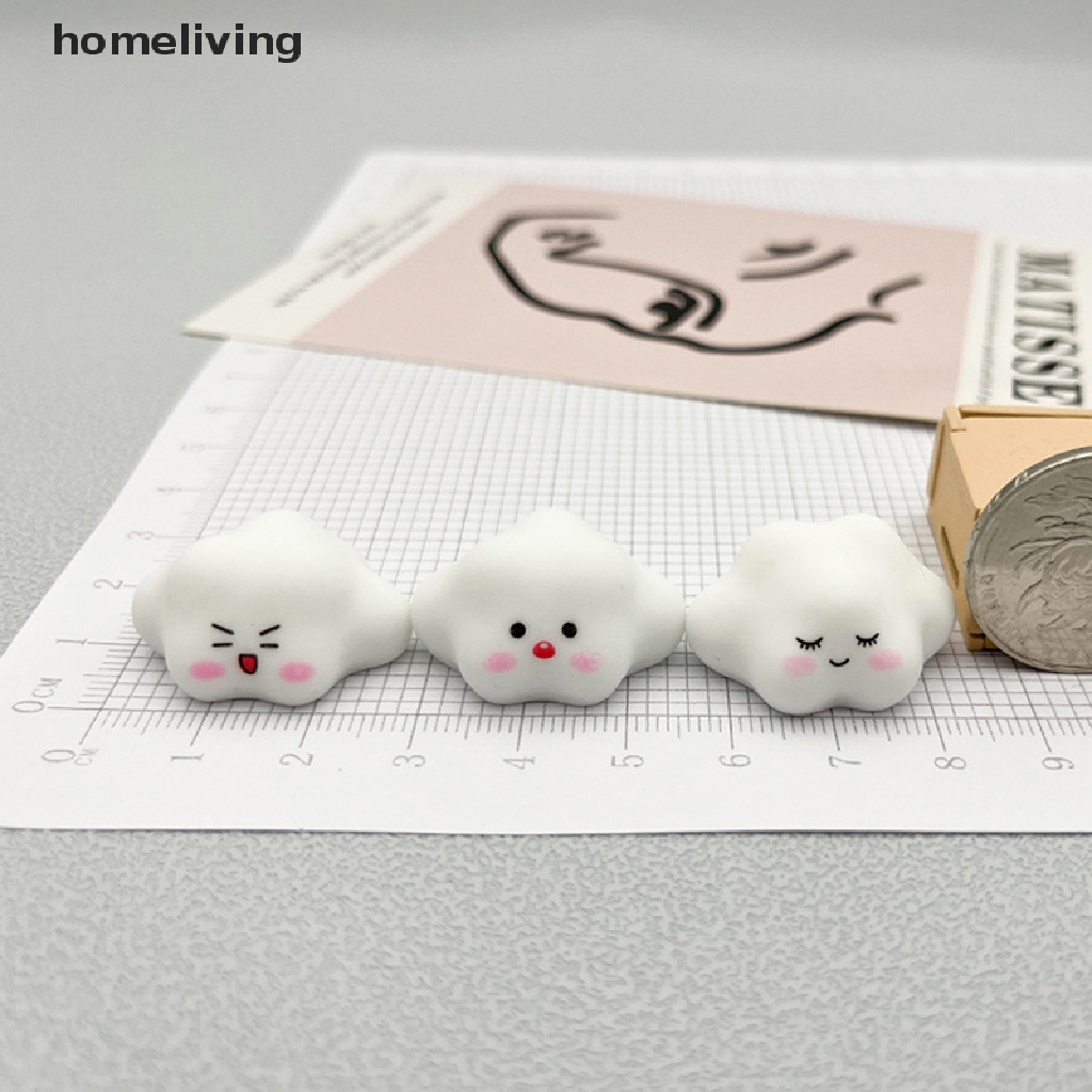 Bộ 2 Phụ Kiện Trang Trí Hình Đám Mây 3D Bằng Nhựa Resin Dạ Quang Dễ Thương DIY