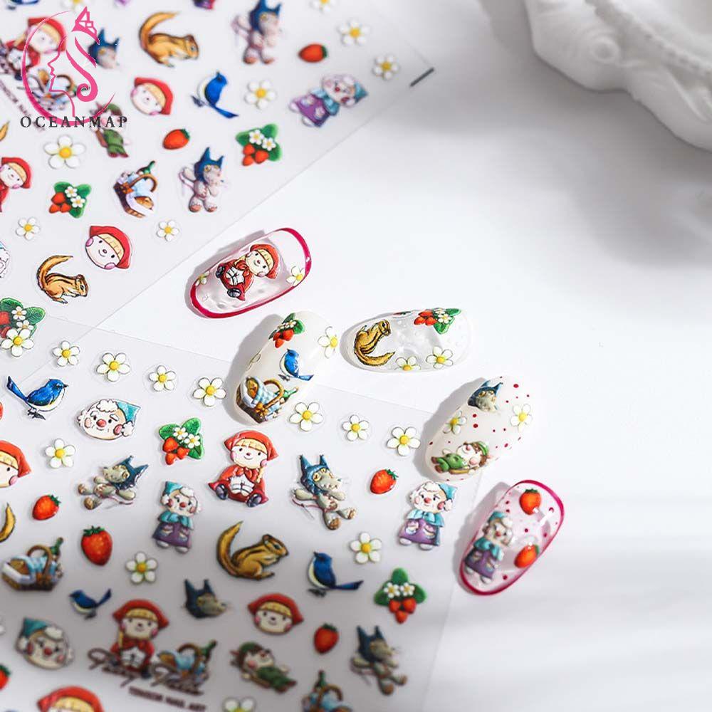 Miếng Dán Trang Trí Móng Tay Họa Tiết Hoạt Hình Dễ Thương