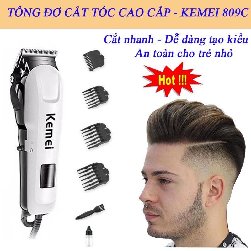 Tông Đơ Cắt Tóc Có Dây chuyên nghiệp KEMEI KM-  809C Máy Hớt Tóc Tiện ích.Tông Đơ Cắt Tóc KEMEI.
