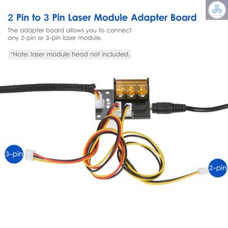 2 Pin to 3 Pin Laser Module Adapter Board Laser 3-interface Engraving Machine Conversion Board with 2-pin and 3-pin Cables for Laser Engraver 3D Printer CNC Mill