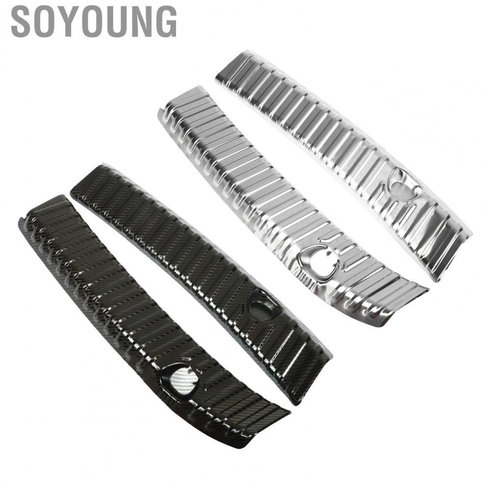 Soyoung 2Pcs Rear Bumper Sill Protector Trim Guard Split Design Stainless Steel Trunk for Tesla Model Y 2021 2022 2023