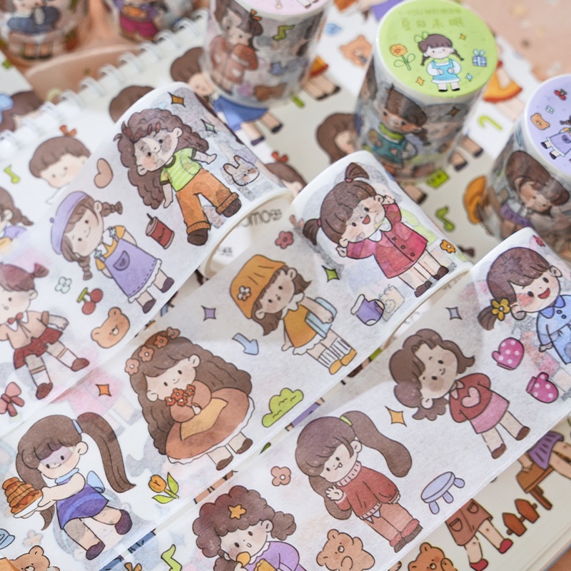 Cuộn Băng Keo Giấy Dán Trang Trí Sổ Tay Nhật Ký DIY