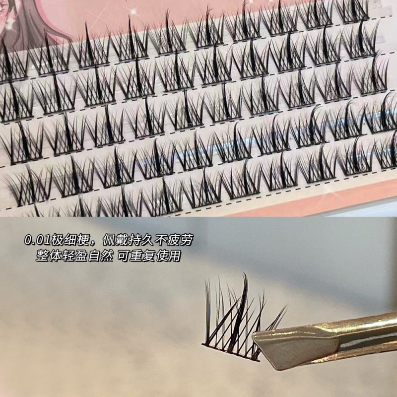 Glamcolour Lông Mi Giả 3 Hàng 5 Hàng Tự Dính Hình Phù Thủy Hoang Dã Lười