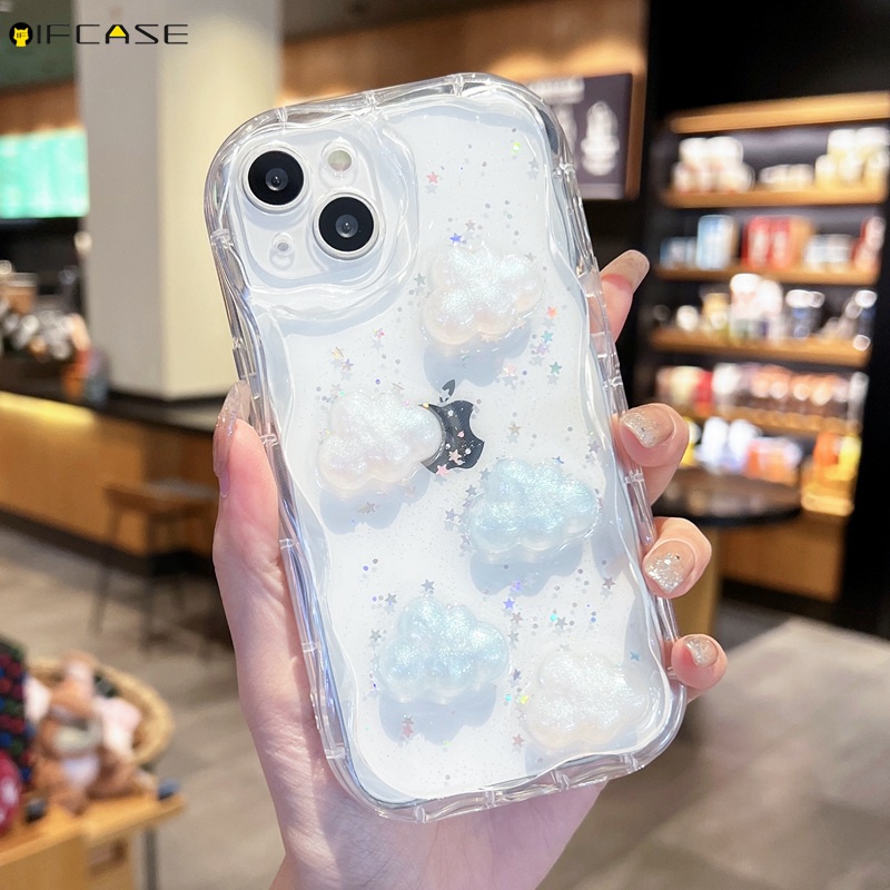 Ốp Điện Thoại Mềm Trong Suốt Họa Tiết 3D Cho iPhone 14 Plus 13 12 11 Pro XS Max XR X