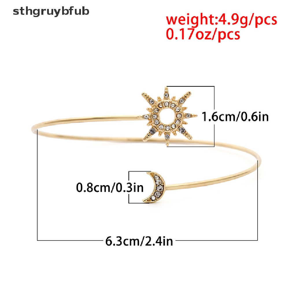 Vòng Đeo Bắp Tay Đính Đá Zircon Hình Ngôi Sao Mặt Trăng Đơn Giản