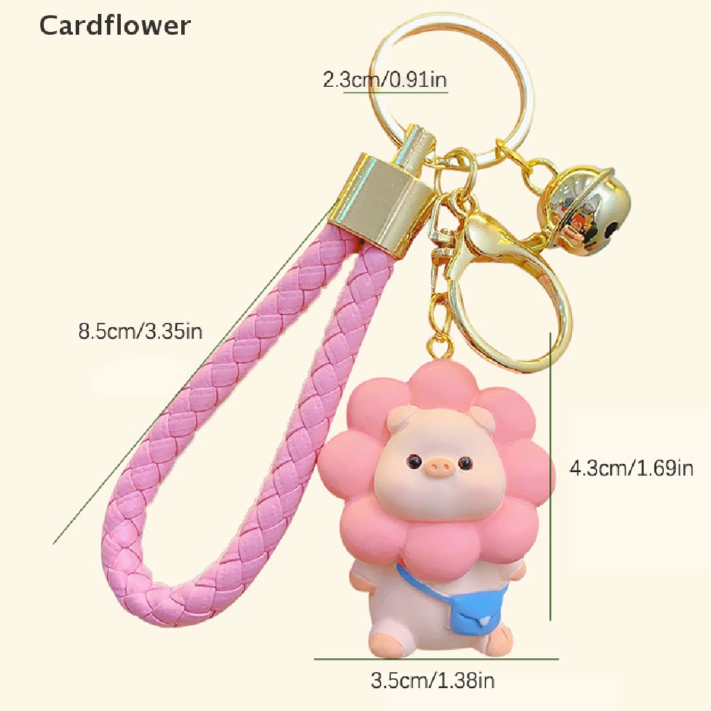 Móc Khóa Dây Da Bện Hình Hoa Hướng Dương / Chú Heo Dễ Thương Cho Cặp Đôi