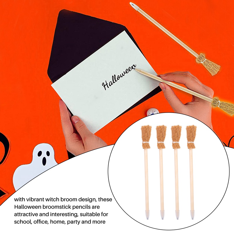 Set 40 Bút Chì Kèm Chổi Phù Thủy Hóa Trang Halloween