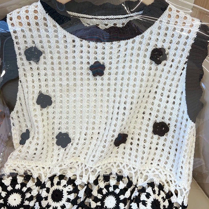 Áo Dệt Kim Sát Nách Thêu Hoa Hồng Thời Trang Mùa Hè 2022 Cho Nữ