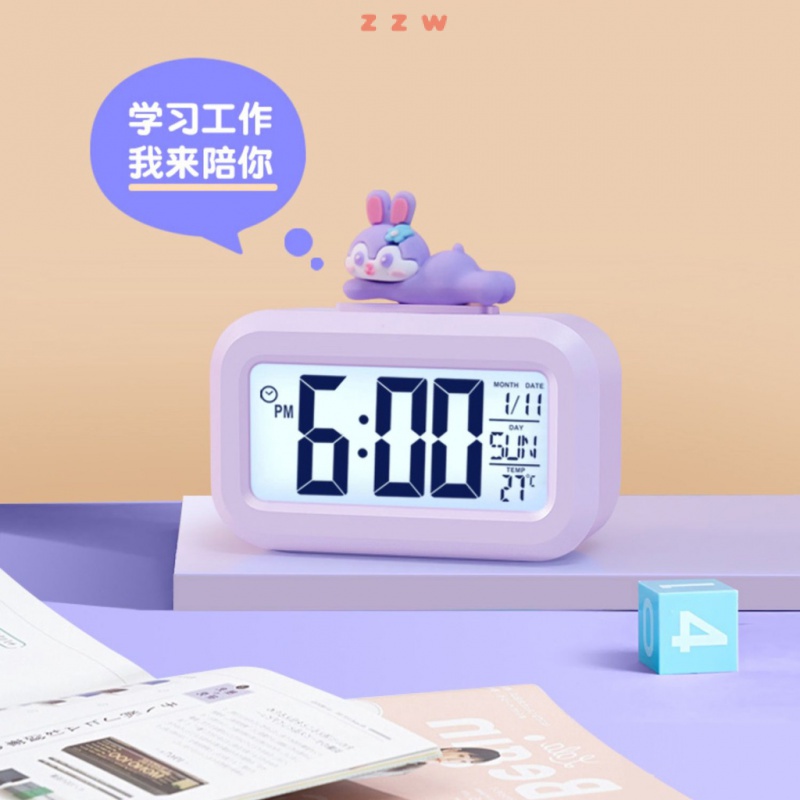 Đồng Hồ Báo Thức Kỹ Thuật Số Đèn LED Đa Năng Hình Chú Heo Dễ Thương Trang Trí Phòng Ngủ