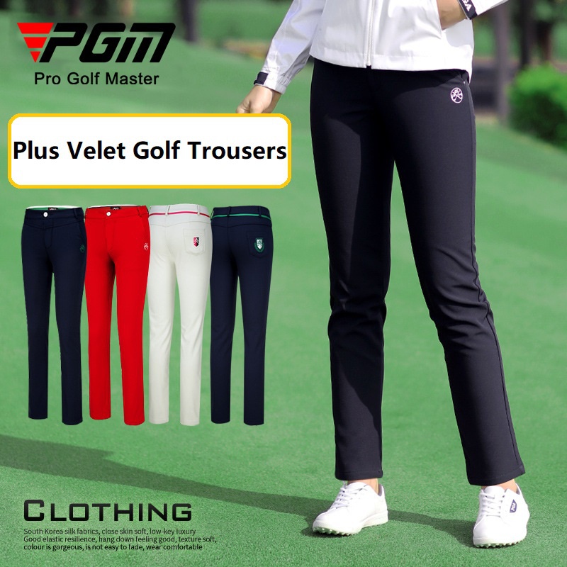 Quần Thể Thao Đánh Golf PGM Co Giãn Tốt Chất Nhung Dáng Ôm Chống Thấm Nước Thời Trang Mùa Đông Cho Nữ Size XS-2XL
