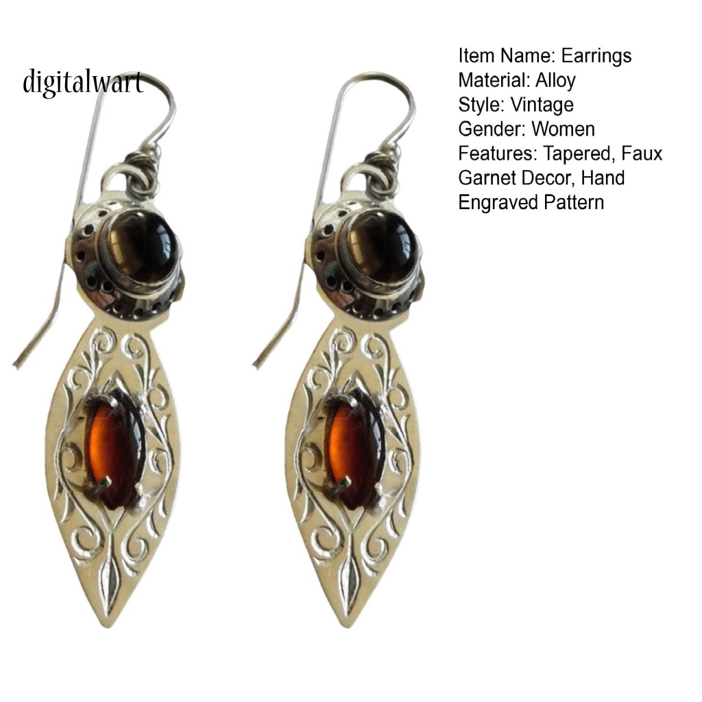 Kỹ Thuật Số| 1 Đôi Bông Tai Dáng Dài Mạ Điện Họa Tiết Bàn Tay Phong Cách Vintage Thời Trang Cho Nữ