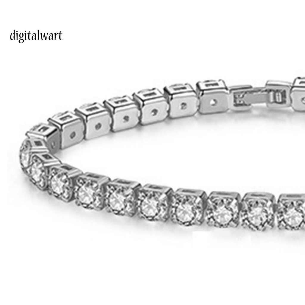 Kỹ Thuật Số| Vòng Tay Mạ Bạc Đính Đá Zircon Lấp Lánh Thời Trang Dự Tiệc Cho Nữ