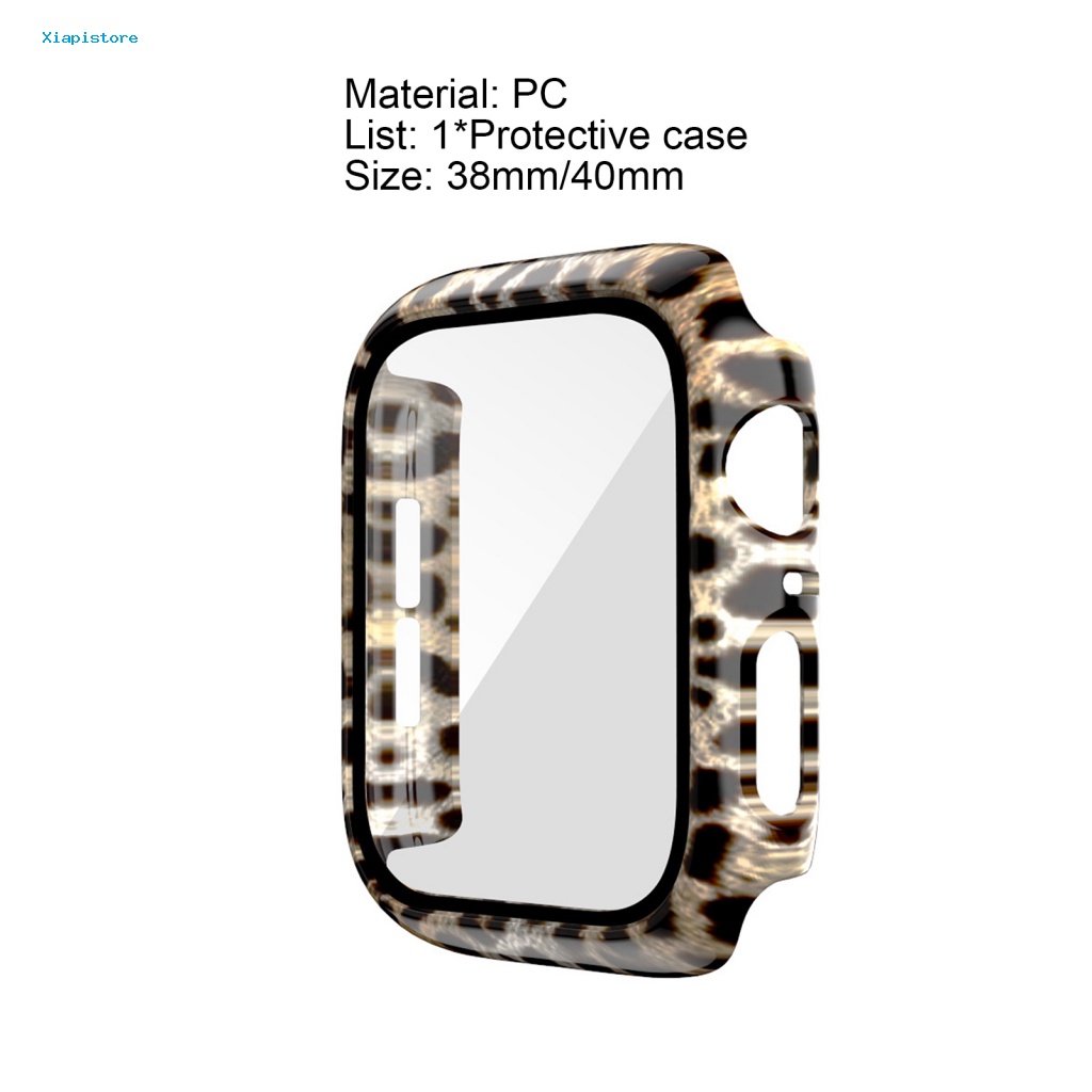 Ốp Bảo Vệ Mặt Đồng Hồ Thông Minh Bằng PC Chống Trầy Họa Tiết Da Báo Cho iWatch SE / 2 / 3 / 4 / 5 / 6