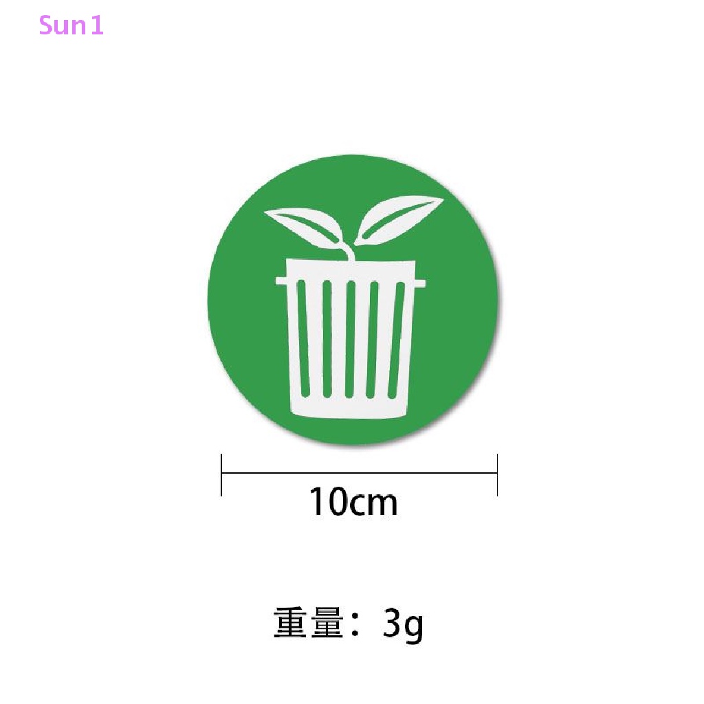 Sun1 &gt; Set 12 Sticker Dán Thùng Rác Tái Chế Đường Kính 10CM Bằng Nhựa PVC