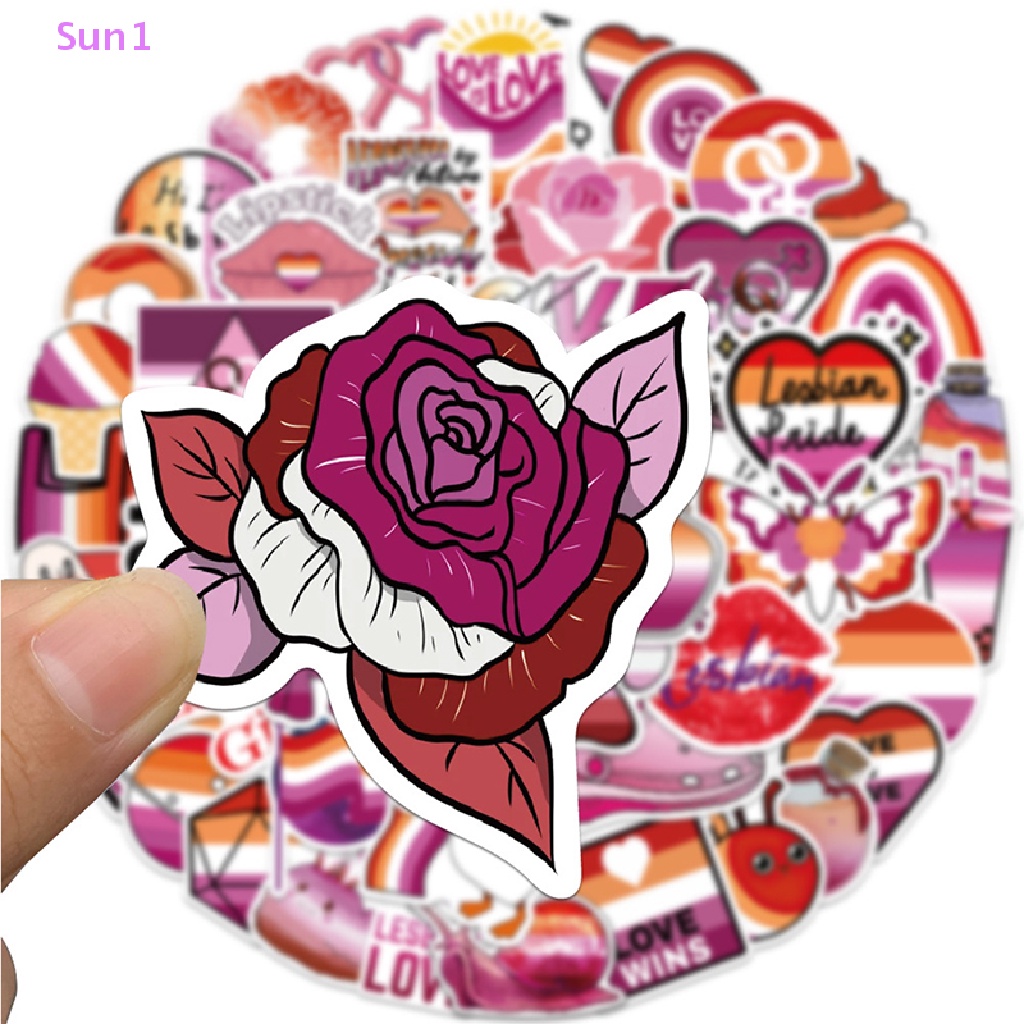 Bộ 50 Miếng Dán Nhiều Màu Sắc Dùng Trang Trí Laptop Vali Ván Trượt DIY Sun1 &gt; &gt; Lesbian