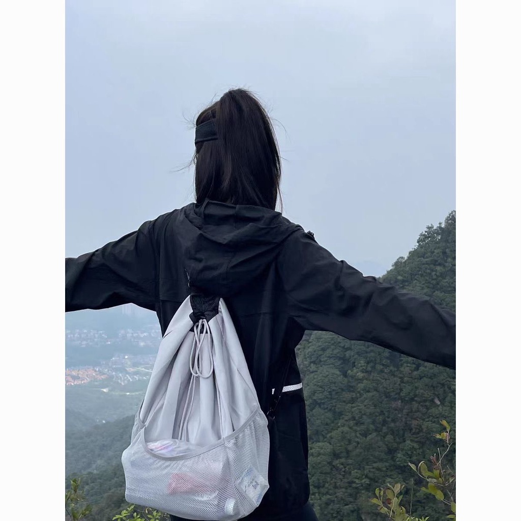 Ba Lô Lưới Nylon Màu Xám Sức Chứa Lớn Siêu Nhẹ Tiện Lợi Dễ Sử