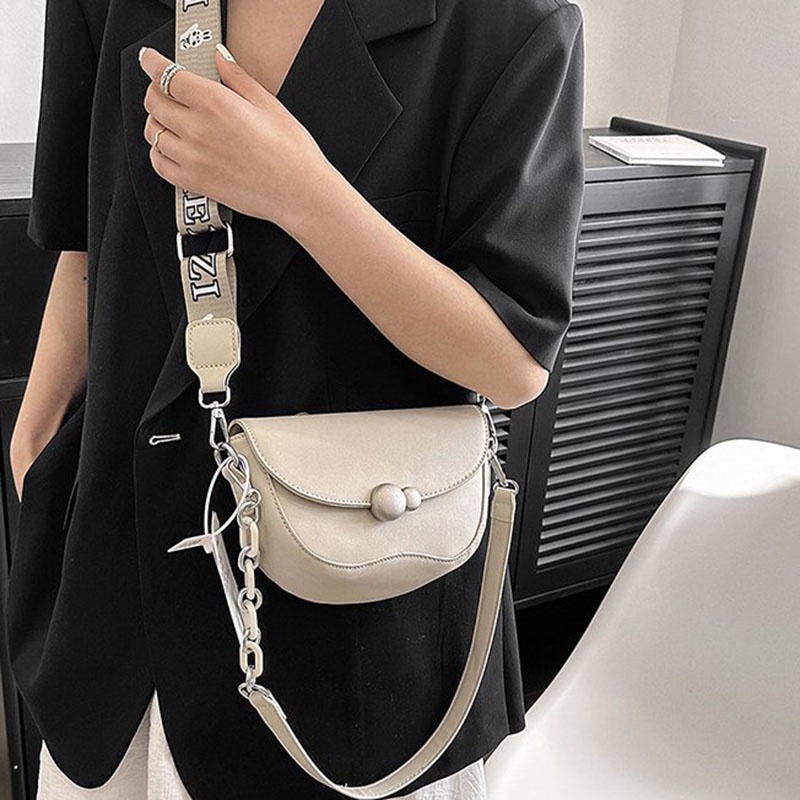 Túi Đeo Vai Hình Vuông Cỡ Nhỏ Phối Dây Đeo Sợi Xích Phong Cách Hàn Quốc Thời Trang Cho Nữ