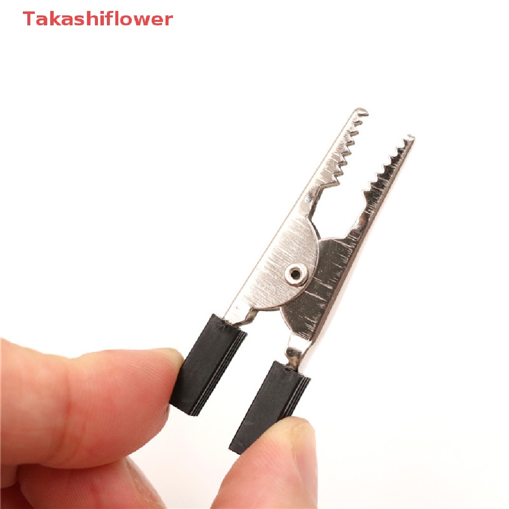 Set 5 Kẹp Cá Sấu Thử Điện 50mm Tay Cầm Nhựa Bền Kèm Ốc Vít