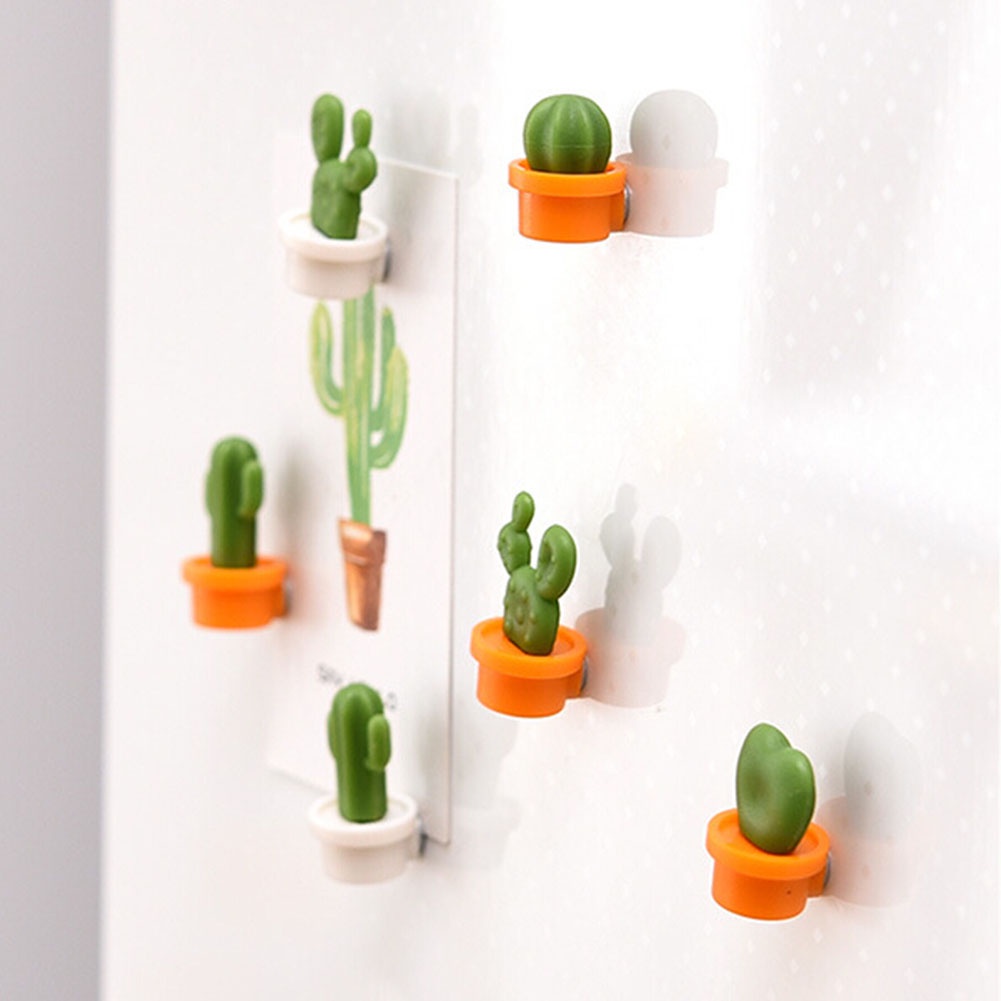 Kfr KFR✧Bộ 6 Miếng Dán Trang Trí Tủ Lạnh Hình Cây Xương Rồng Dễ Thương DIY