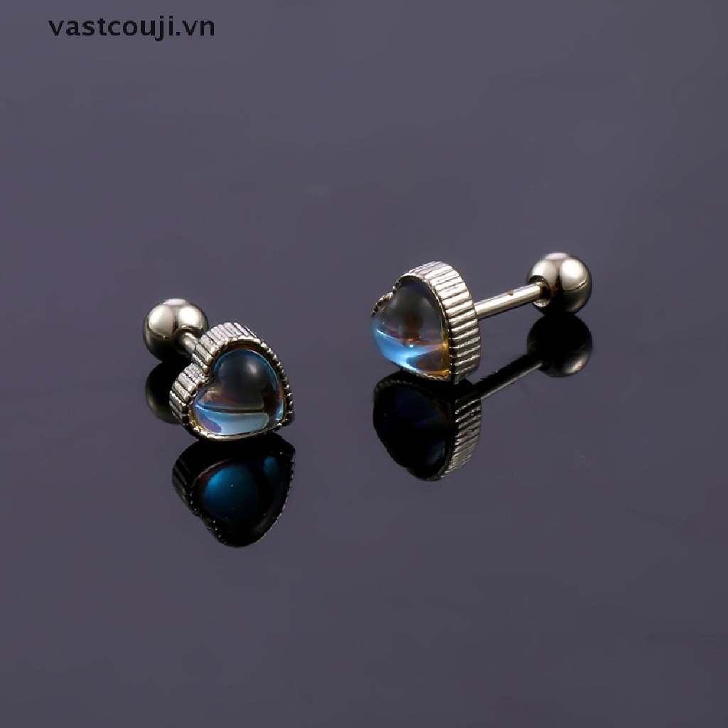 1 Đôi Bông Tai Hình Trái Tim Thời Trang Dành Cho Nữ