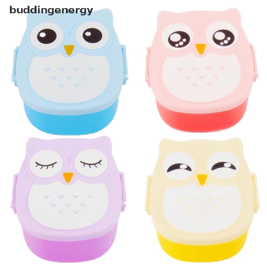 {BUDDI} Hộp Đựng Thức Ăn Trưa Di Động Hình Cú Hoạt Hình Có Muỗng Cho Hoạt Động Ngoài Trời {BUDDI}