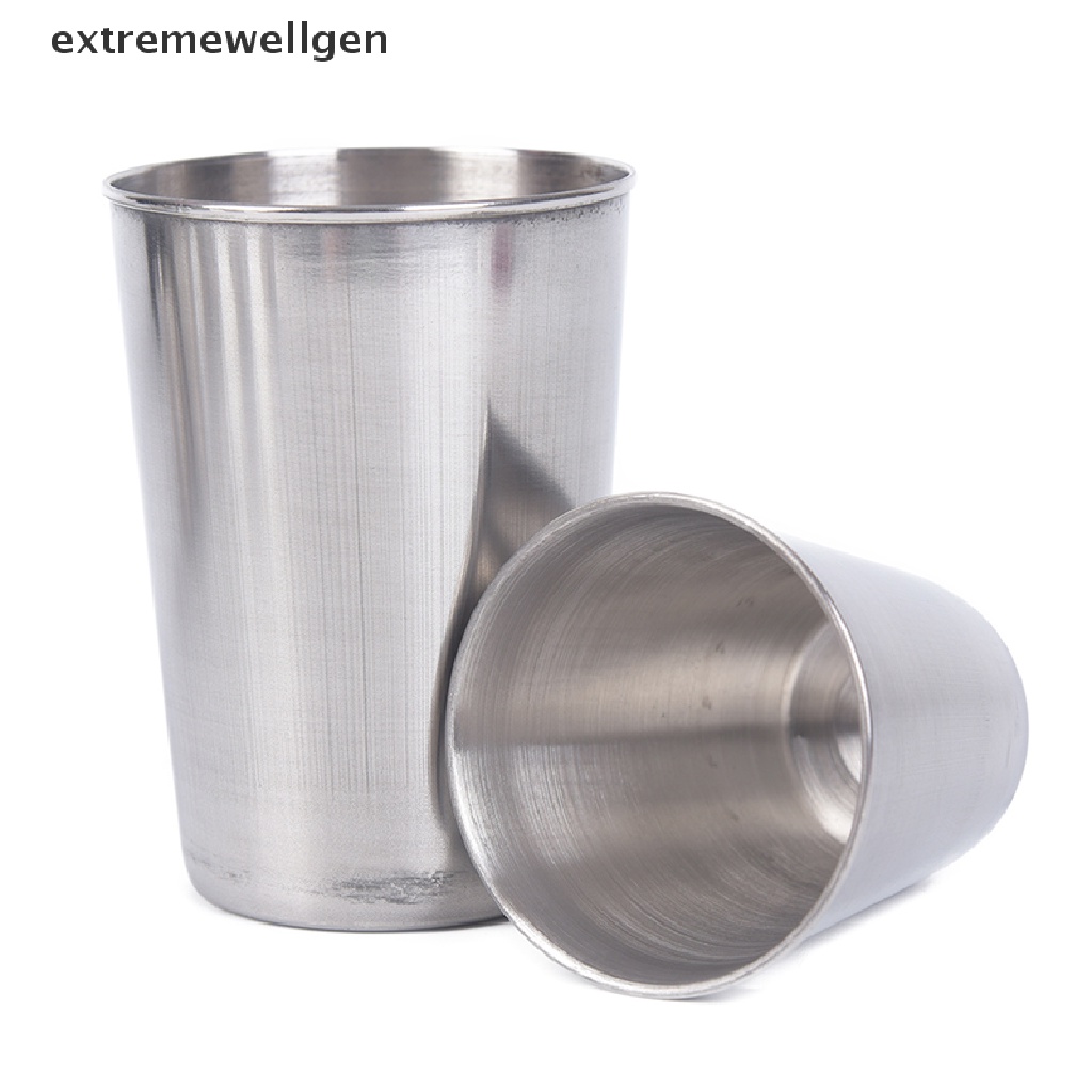 Bộ 4 Cốc Uống Nước Bằng Thép Không Gỉ Có Nắp Đậy Tiện Dụng Mang Theo Du Lịch Cắm Trại