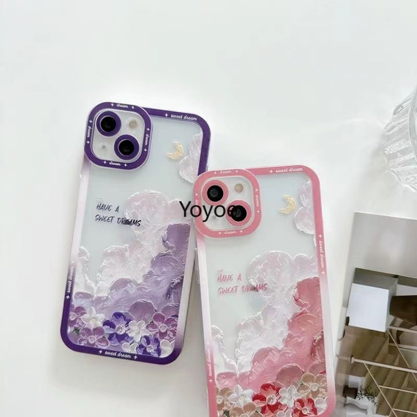 Ốp Điện Thoại Silicon Trong Suốt Chống Sốc Họa Tiết Tranh Sơn Dầu Cho iPhone 14 13 12 11 Pro Max X XR XS 7 8 Plus SE