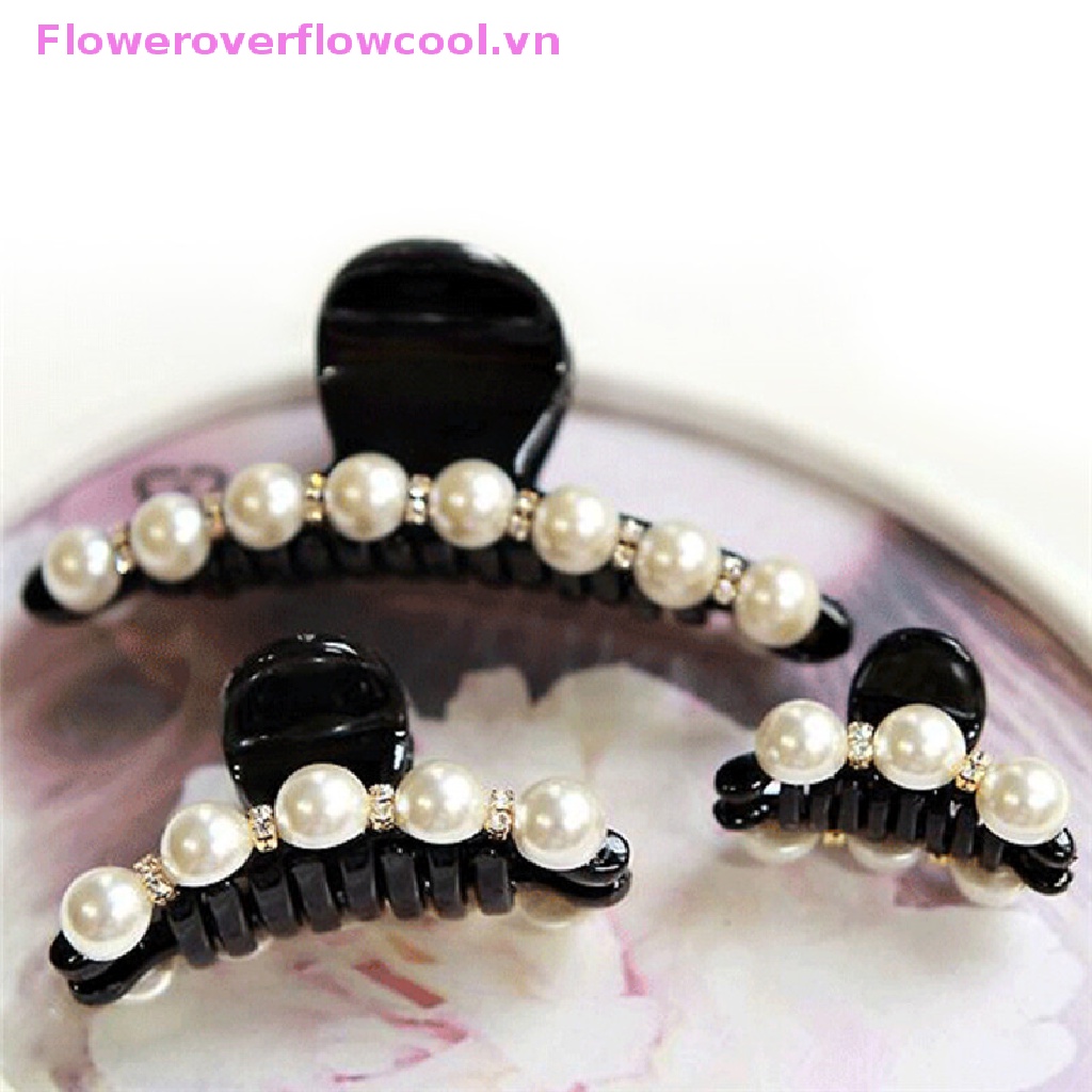 Kẹp Tóc Đính Ngọc Trai Đen Thời Trang Hàn Quốc Cho Nữ