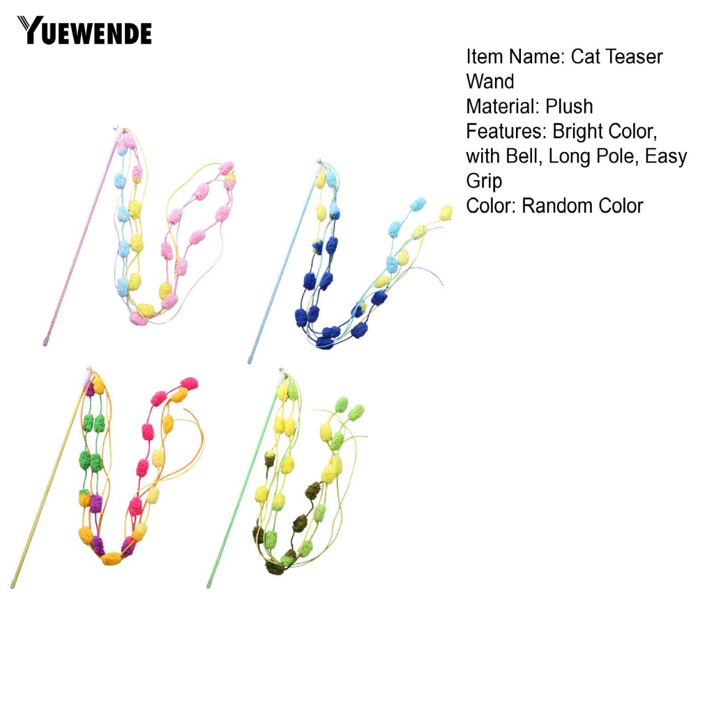 Gậy Trêu Mèo Chống Cắn Đính Bóng Lông Màu Sắc Tương Tác