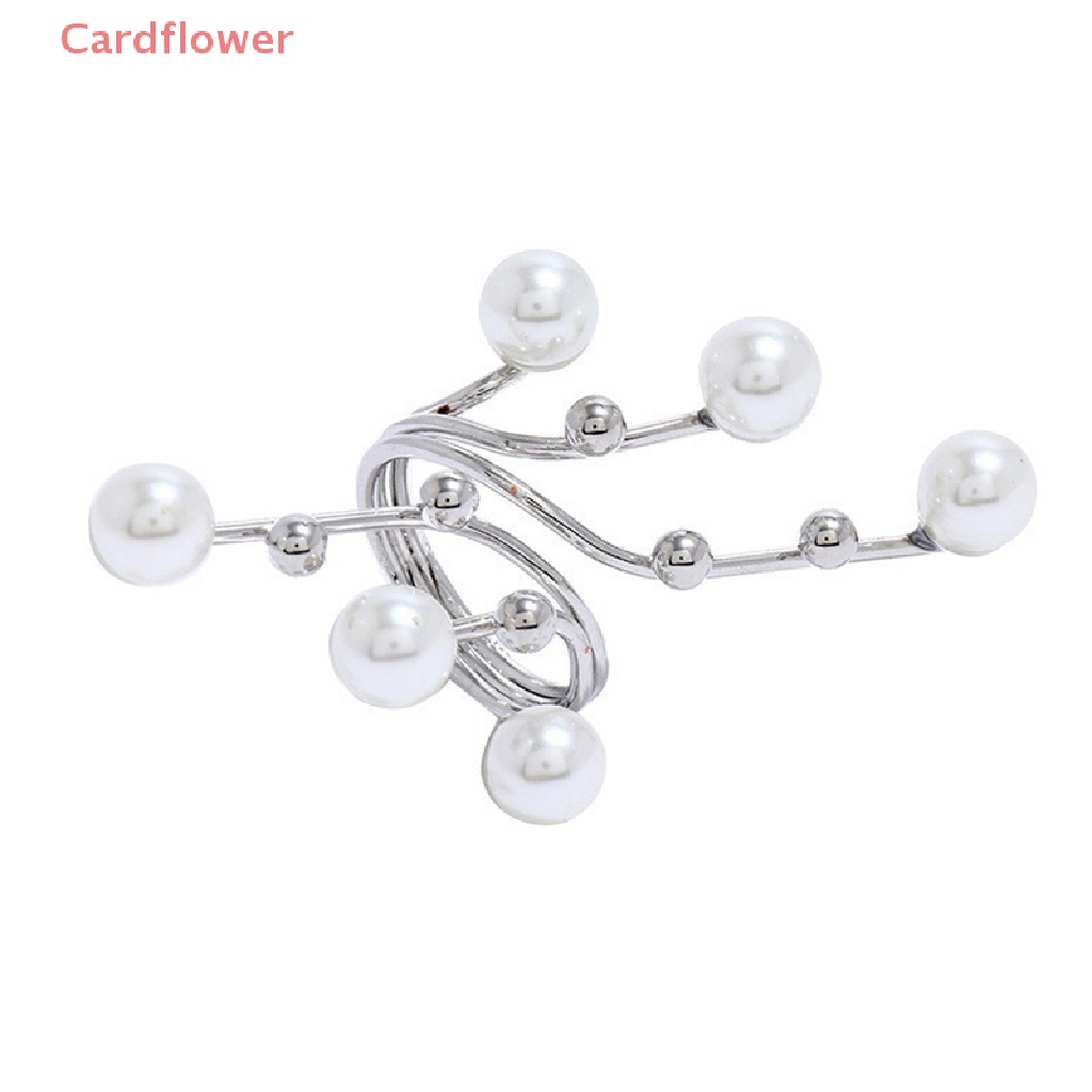 < Cardflower > Nhẫn Hai Lớp Đính Ngọc Trai Lớn Thanh Lịch Thời Trang Dự Tiệc Bán Chạy Dành Cho Nữ