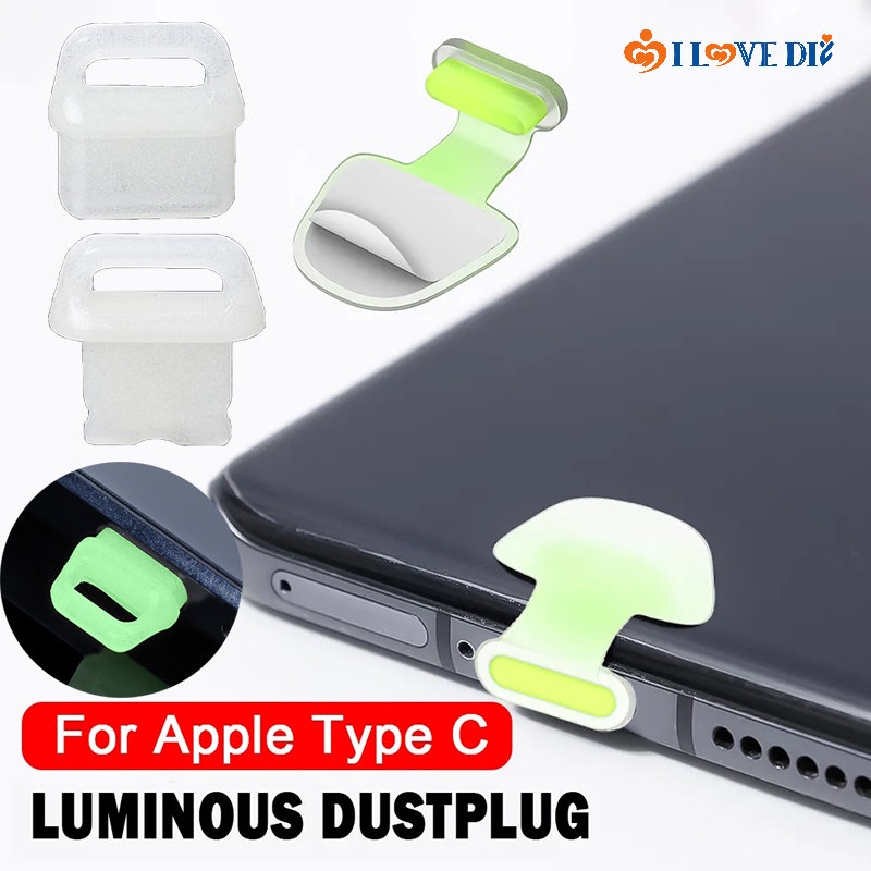 Nút Nhựa PVC Dạ Quang Chống Bụi Bẩn / Bụi Bẩn / Chống Bẩn Cổng Sạc Type-C Cho Điện Thoại / Máy Tính Bảng