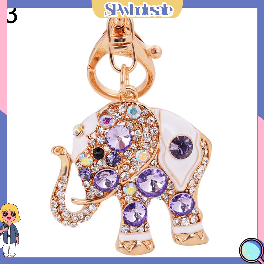 <SPwholesale> Móc Khóa Hình Chú Voi Đính Đá Dễ Thương