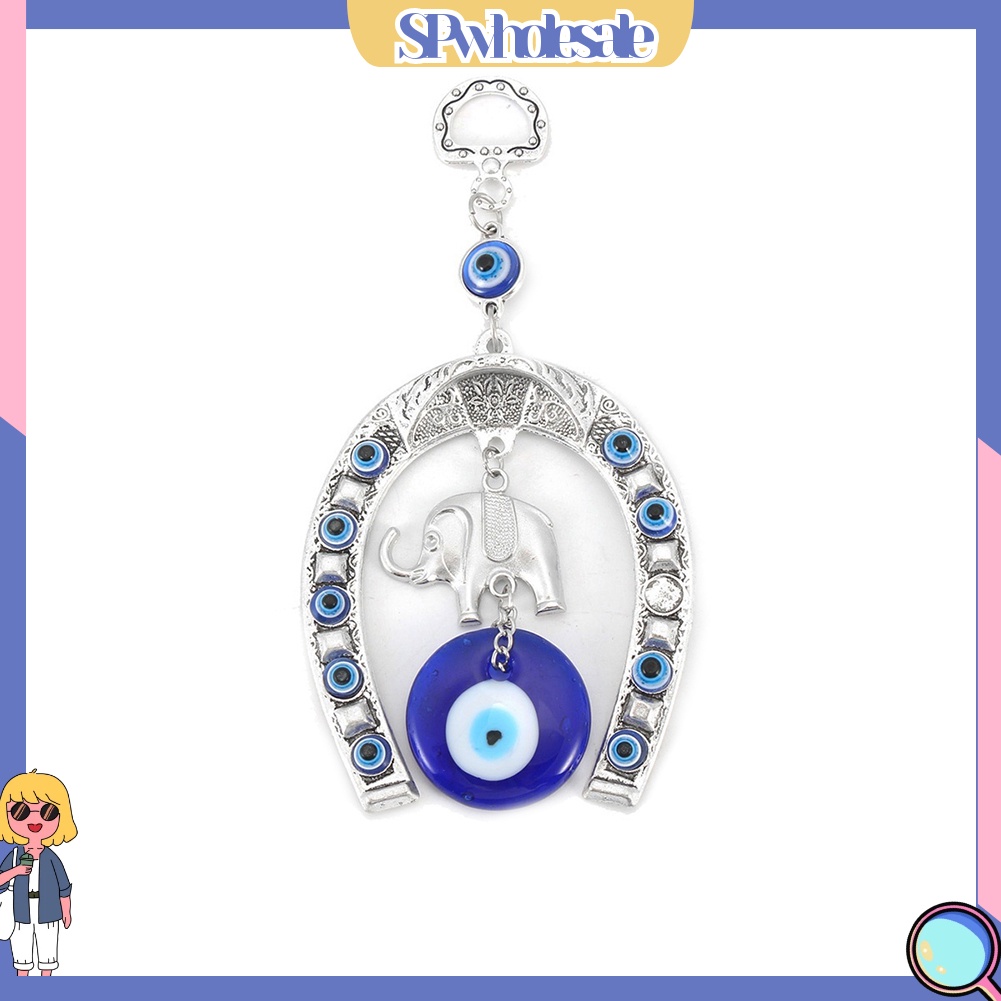 <SPwholesale> Mặt Dây Chuyền Hình Voi Mắt Xanh Thổ Nhĩ Kỳ Bảo Vệ May Mắn Cho Xe Hơi