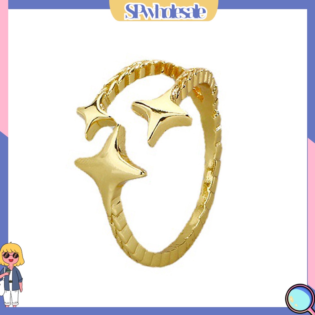 &lt;SPwholesale&gt; Nhẫn Hở Hình Ngôi Sao 4 Cánh Thời Trang Cho Nữ