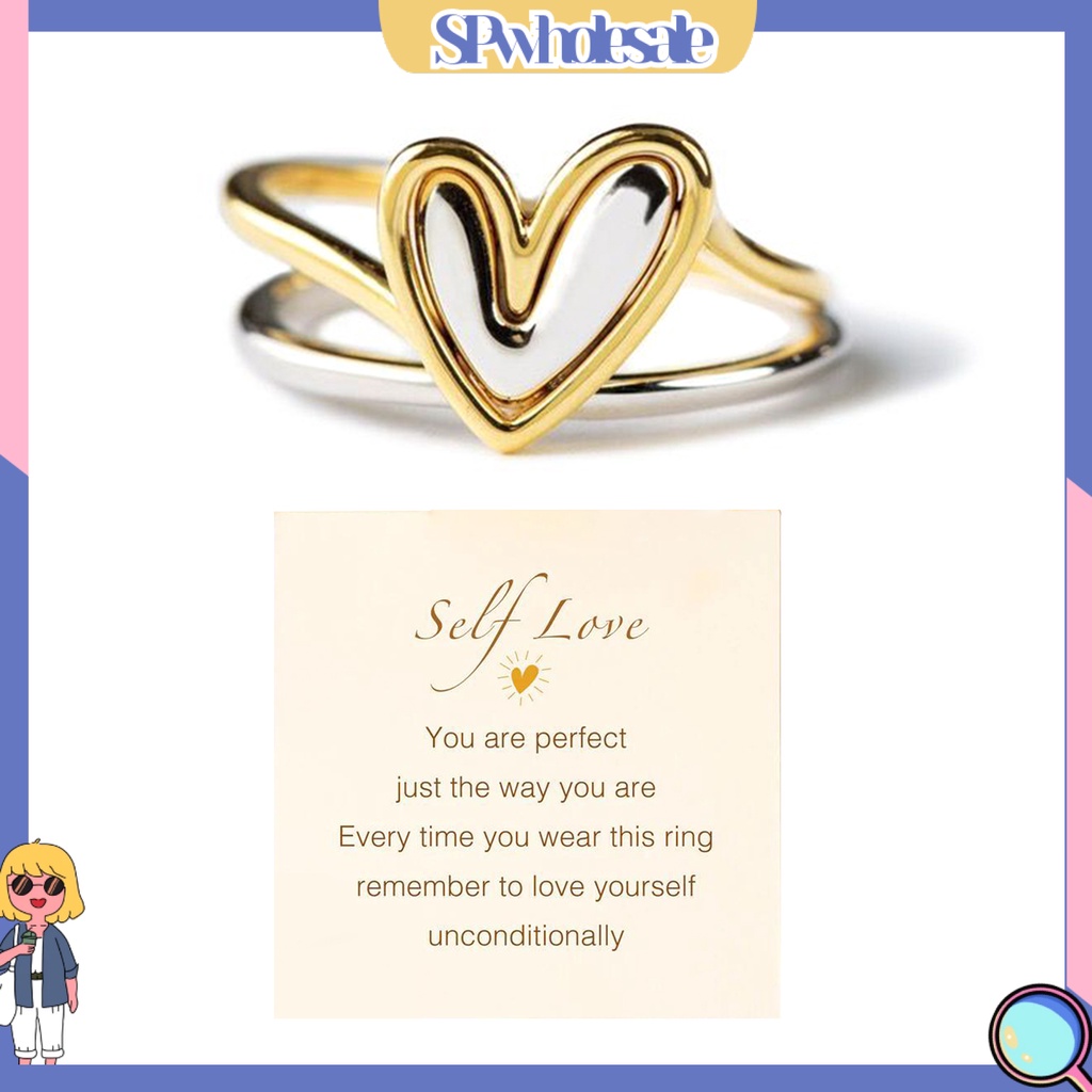 <SPwholesale> 1 Bộ Nhẫn Hình Trái Tim Thời Trang Dành Cho Nữ