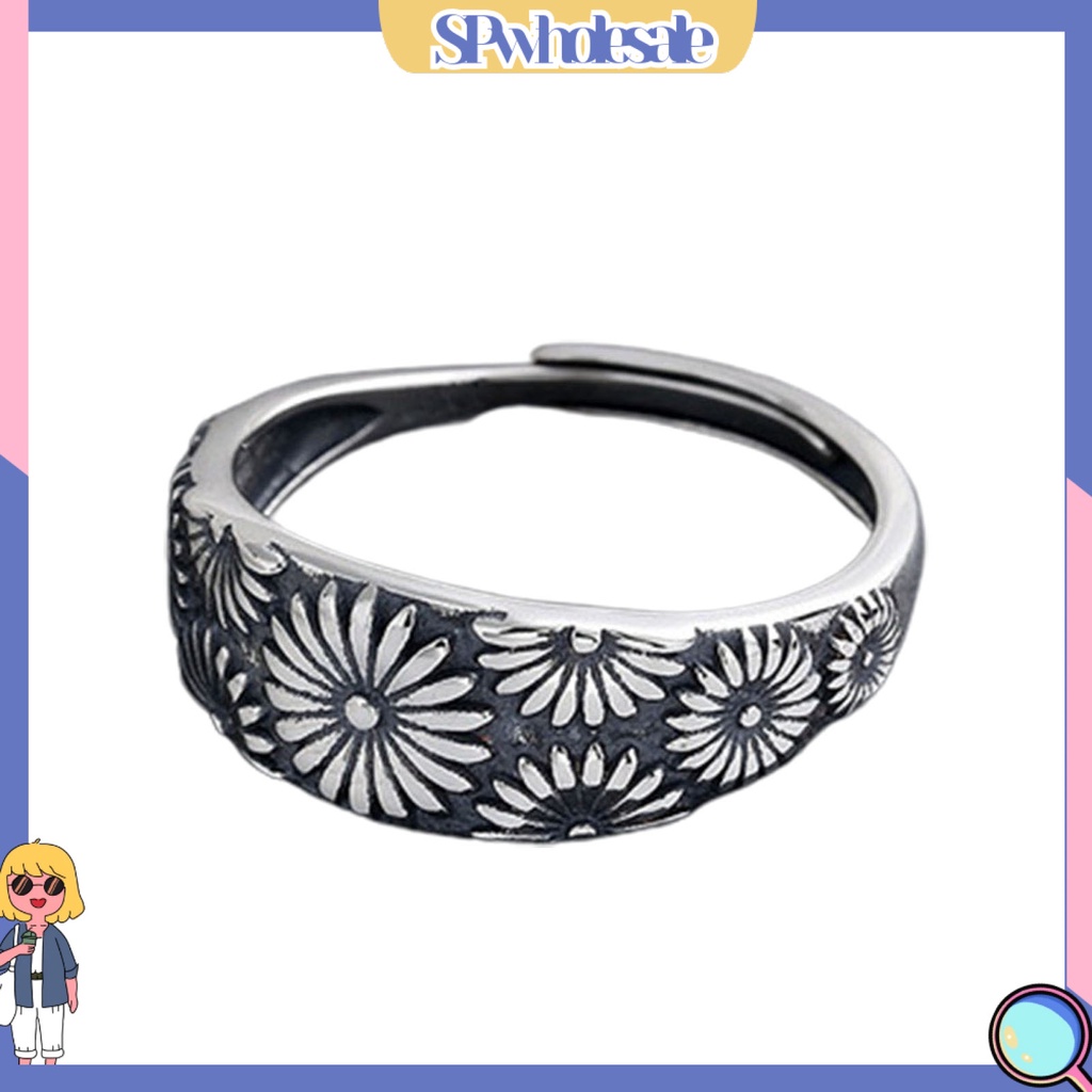 &lt;SPwholesale&gt; Nhẫn Cưới Phong Cách Vintage Tinh Tế Có Thể Điều Chỉnh