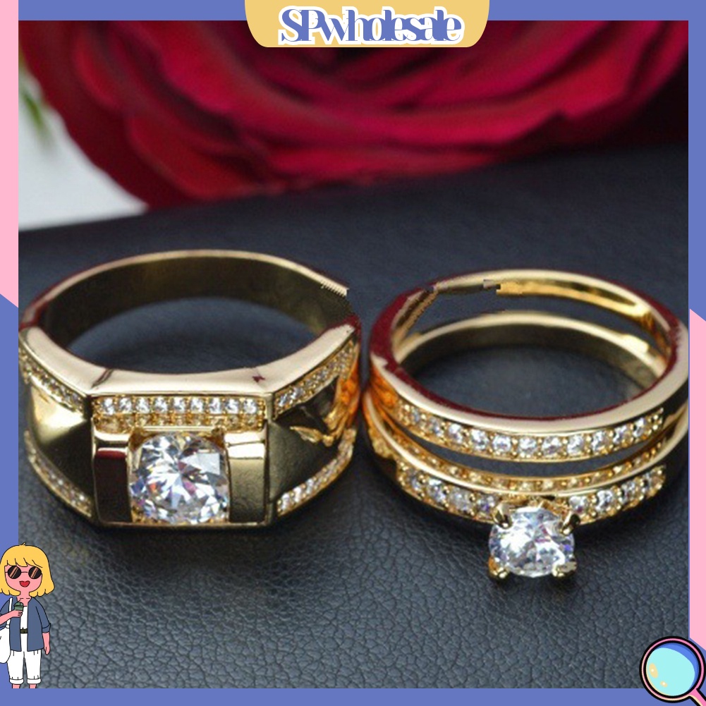 <SPwholesale> Nhẫn Đính Hôn Đính Đá Thời Trang Dành Cho Nam Và Nữ