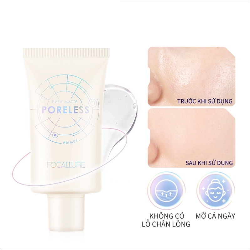 Kem lót Focallure dạng gel trong suốt, kiềm dầu, làm mờ lỗ chân lông to, làm sáng da dưỡng ẩm 5g, 20g FA-268