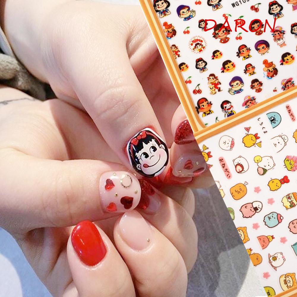 Miếng Dán Trang Trí Móng Tay Họa Tiết Gấu Hoạt Hình Dễ Thương DIY