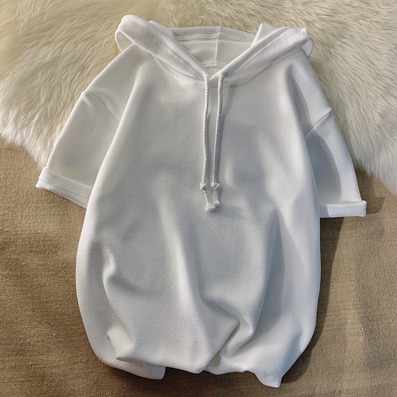 Áo Hoodie Ngắn Tay Thoải Mái Thời Trang Mùa Hè Hàn Quốc Cho Nam