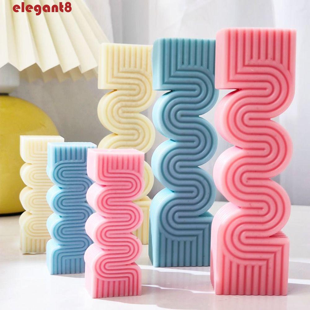 Khuôn Làm Nến / Xà Phòng Thủ Công Hình Học Họa Tiết Kẻ Sọc Thanh Lịch DIY