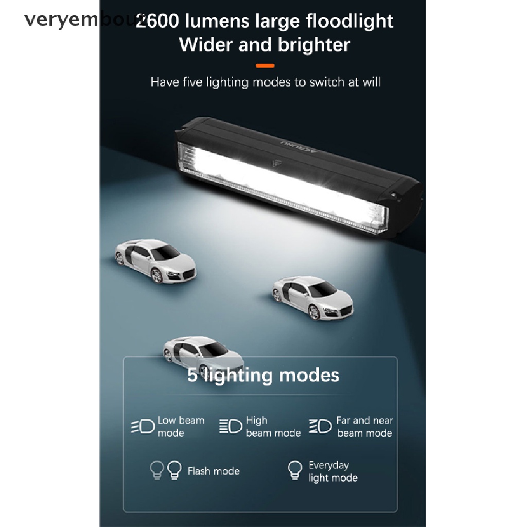 Đèn Pin 8000mAh 2600 Lumen Chống Thấm Nước Kèm Sạc USB Tiện Dụng Dành Cho Xe Đạp Leo Núi