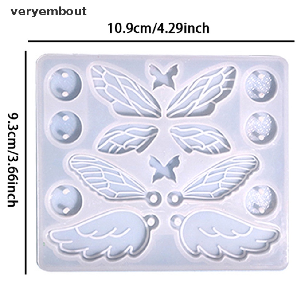 Khuôn Silicone Làm Mặt Dây Chuyền / Móc Khóa Hình Bướm / Lông Vũ DIY