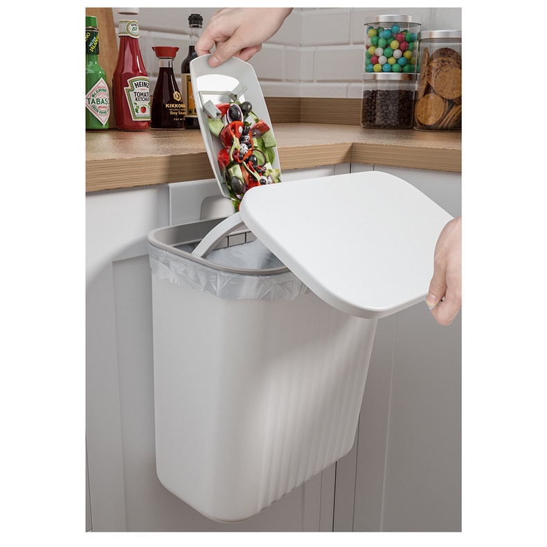 Thùng Đựng Rác Có Nắp Gắn Tường Tiện Dụng Cho Nhà Bếp / Nhà Vệ Sinh