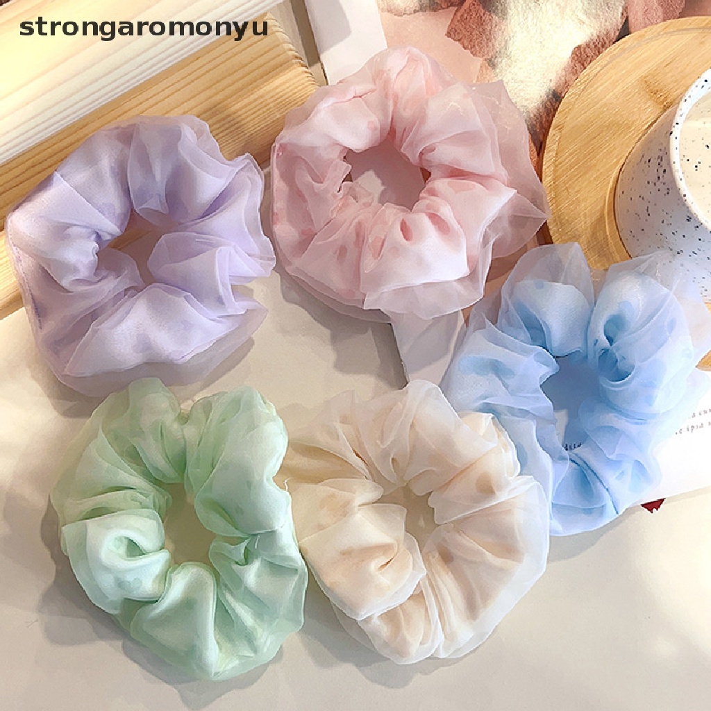 Dây Buộc Tóc Hai Lớp Phô Mai Lớn Cảm Giác Cao Thiết Kế Tinh Tế Thời Trang