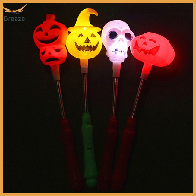 Gậy Phát Sáng Led 3 Chế Độ Hình Bí Ngô Phong Cách Halloween Độc Đáo Cho Bé